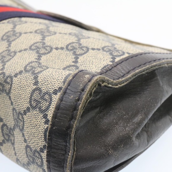 GUCCI Sherry Line GG Canvas Clutch Bag Navy Red Auth ai590 - Picture 10 of 16